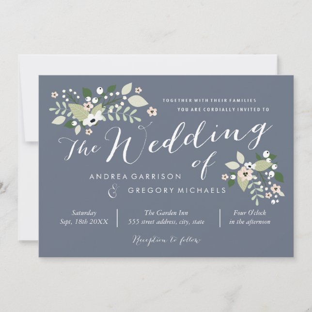 Meadow Blooms Wedding Invitation (Front)