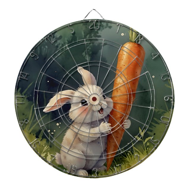 Meadow Bunny Dreams: Whimsical Dart Board  (Front)