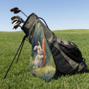 Meadow Bunny Dreams: Whimsical Golf Towel