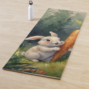 Meadow Bunny Dreams: Whimsical Yoga Mat 