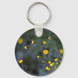 Meadow buttercup (Ranunculus Acris)  flowers Key Ring