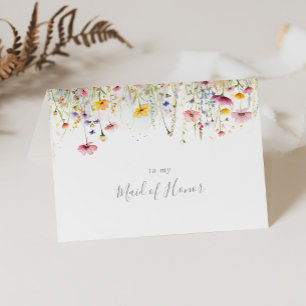 Meadow Colourful Wildflower Bridal Party Thank You