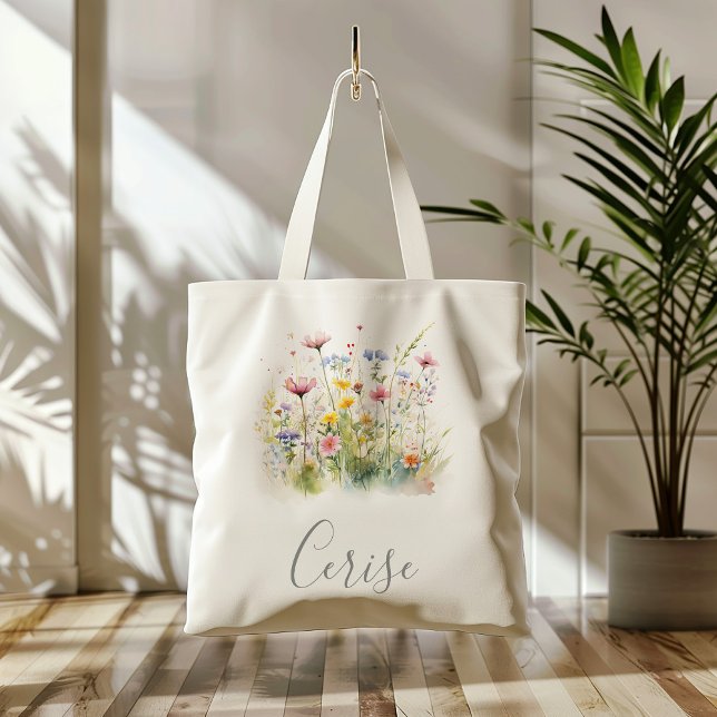 Meadow Colourful Wildflower Bridesmaid  Tote Bag (Creator Uploaded)