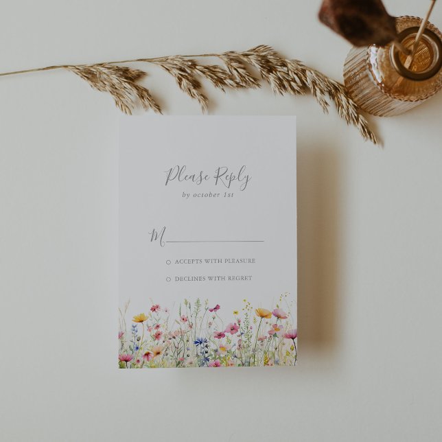 Meadow Colourful Wildflower RSVP Card (Creator Uploaded)