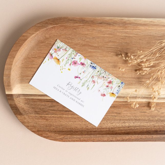  Meadow Colourful Wildflower Wedding Gift Registry Enclosure Card (Creator Uploaded)
