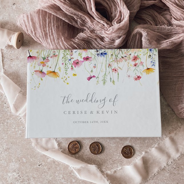  Meadow Colourful Wildflower Wedding Guest Book (Creator Uploaded)