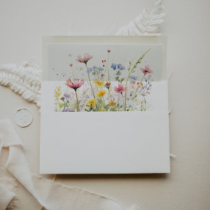 Meadow Colourful Wildflower Wedding Invitation Envelope