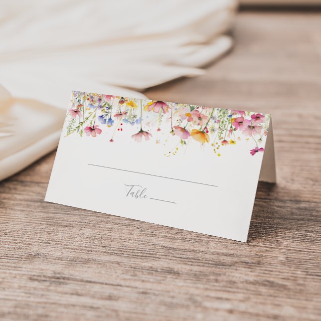 Meadow Colourful Wildflower Wedding Place Card (Creator Uploaded)