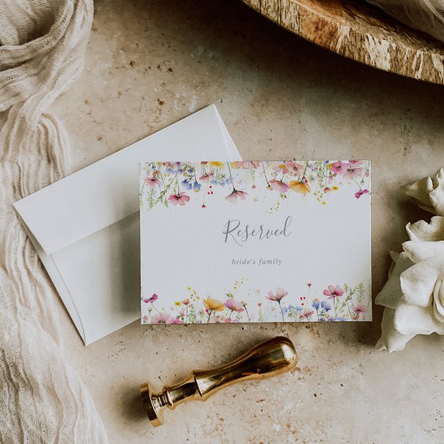 Meadow Colourful Wildflower Wedding Reserved Sign (Creator Uploaded)