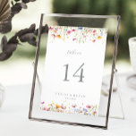 Meadow Colourful Wildflower Wedding Table Number<br><div class="desc">This meadow colourful wildflower wedding table number is perfect for a rustic wedding. The design features green,  pink,  blush,  yellow,  purple,  watercolor multicolor meadow flowers.

This is a double sided table number. Add each table number you need to your cart individually.</div>