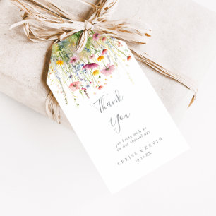 Meadow Colourful Wildflower Wedding Thank You Gift Tags