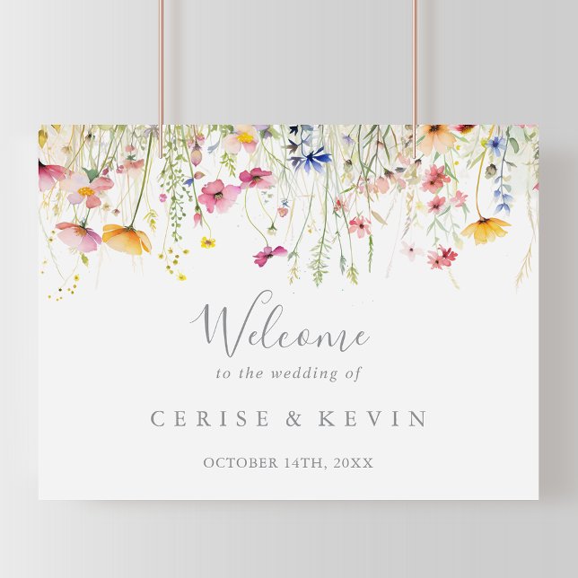 Meadow Colourful Wildflower Wedding Welcome Sign (Creator Uploaded)