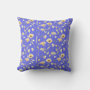 Meadow cottage country print blue cushion