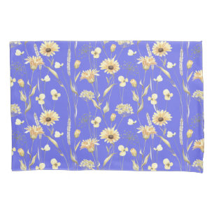 Meadow cottage country print blue pillowcase