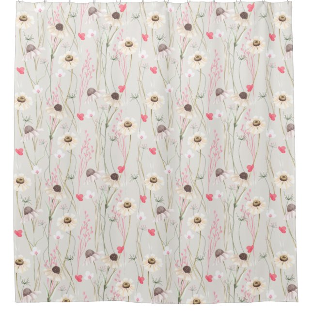 Meadow cottage country print   shower curtain (Front)