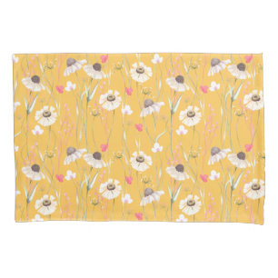 Meadow cottage country print yellow  pillowcase