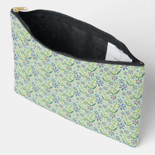 Meadow Dancing Watercolor Daisies Accessory Pouch