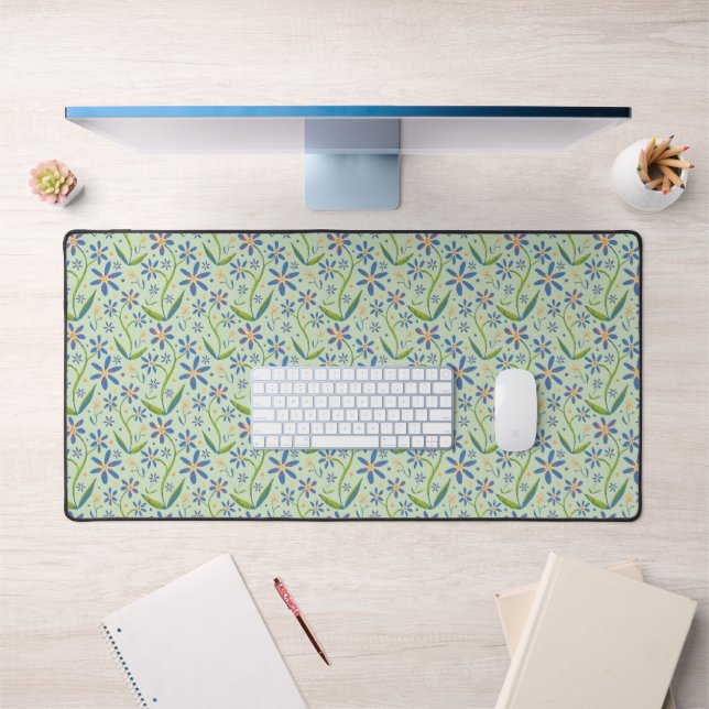 Meadow | Dancing Watercolor Daisies Desk Mat (Office 1)