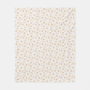 Meadow dry flower field daisy neutral nursery fleece blanket
