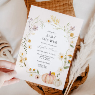 Meadow Field Pumpkins Baby Shower Invitation