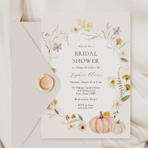 Meadow Field Pumpkins Bridal Shower Invitation