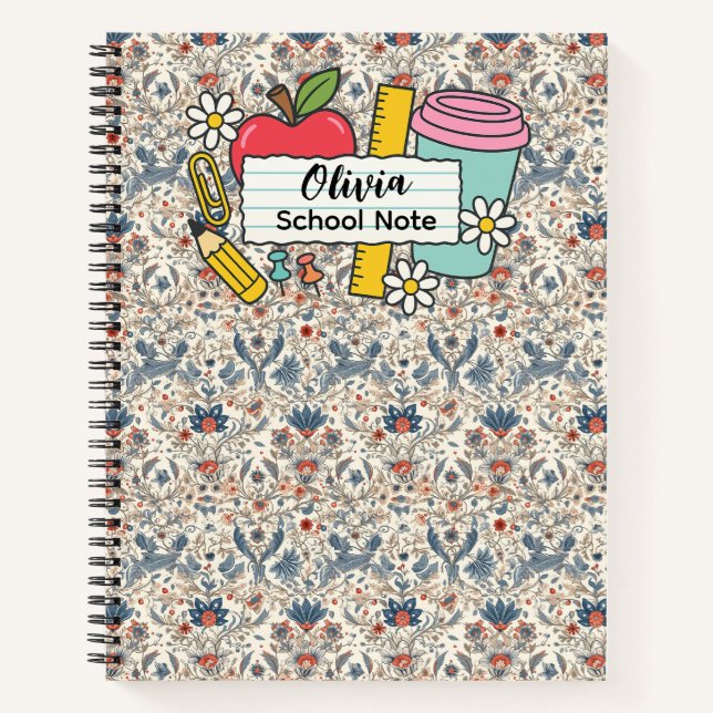 meadow floral Back to School Supplies Teachers  Notebook (Front)