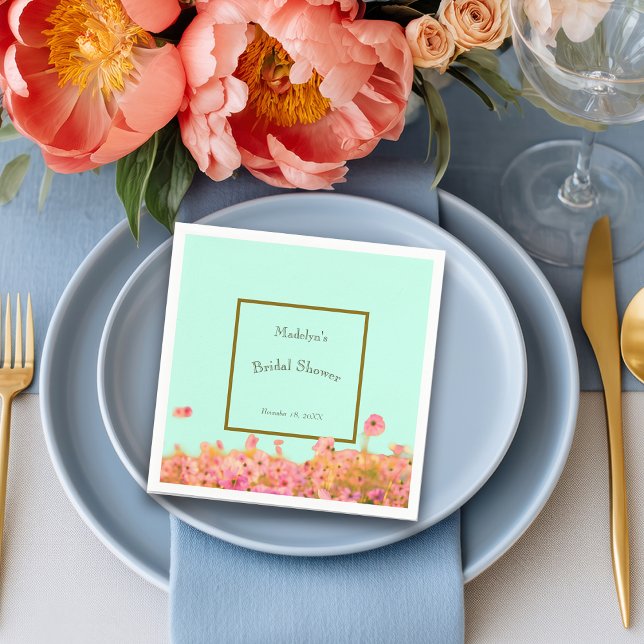Meadow Florals Bridal Shower or Event Napkin (Creator Uploaded)