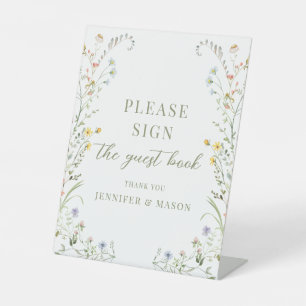 Meadow Flower Wildflower Guest Book Wedding Sign