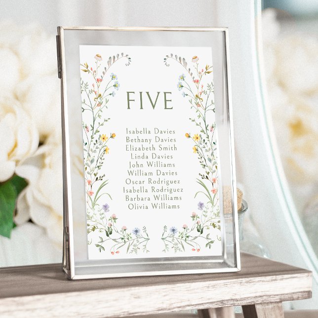 Meadow Flower Wildflower Wedding Table Numbers (Creator Uploaded)