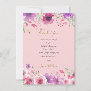 Meadow Flowers Baby Girl Shower Thank You Poem