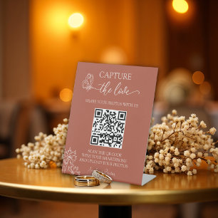 Meadow Flowers Capture the Love Wedding  Pedestal Sign