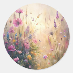Meadow Flowers Classic Round Sticker