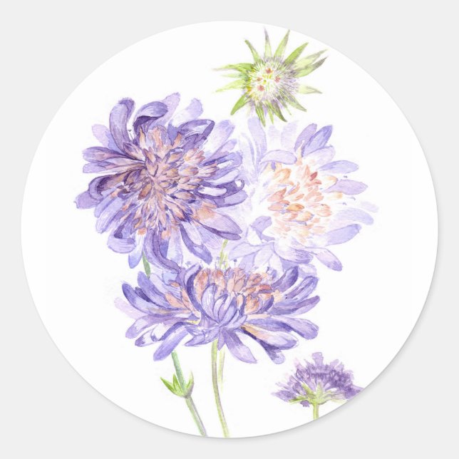 meadow flowers classic round sticker (Front)