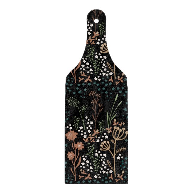 Meadow Flowers Dark Background Cutting Board (Front)