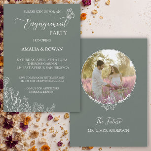 Meadow Flowers Engagement Party  Invitation