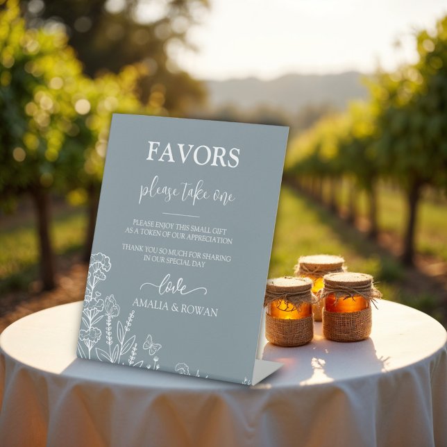Meadow Flowers Favours Wedding Pedestal Sign (Creator Uploaded)