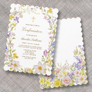 Meadow Flowers Frame Confirmation Invitation
