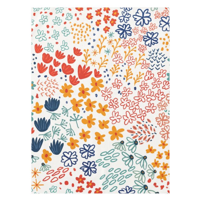 Meadow Flowers Minimal Illustration Tablecloth (Front)