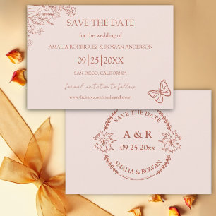 Meadow Flowers Misty Rose Save the Date