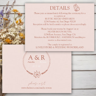 Meadow Flowers Misty Rose Wedding Details  Enclosure Card