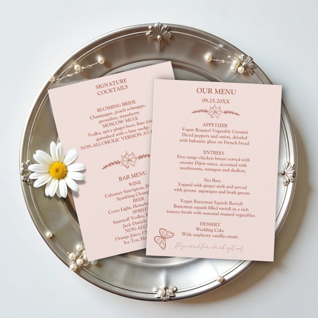 Meadow Flowers Misty Rose Wedding Menu (Creator Uploaded)