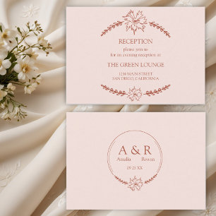 Meadow Flowers Misty Rose Wedding Reception  Enclosure Card