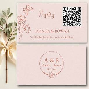 Meadow Flowers Misty Rose Wedding Registry  Enclosure Card