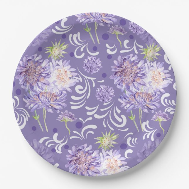 meadow flowers paper plate (Front)