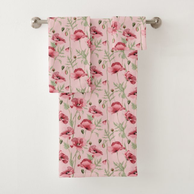 Meadow flowers prints country house bath towel set (Insitu)