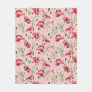 Meadow flowers prints country house fleece blanket
