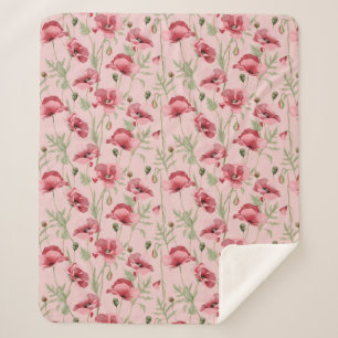 Meadow flowers prints country house sherpa blanket