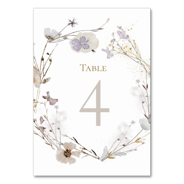 meadow flowers Table Number 4 (Front)