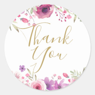 Meadow Flowers Thank You Classic Round Sticker