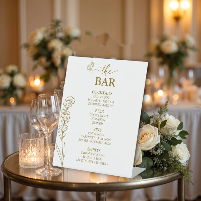 Meadow Flowers "The Bar" Wedding Pedestal Sign (Creator Uploaded)